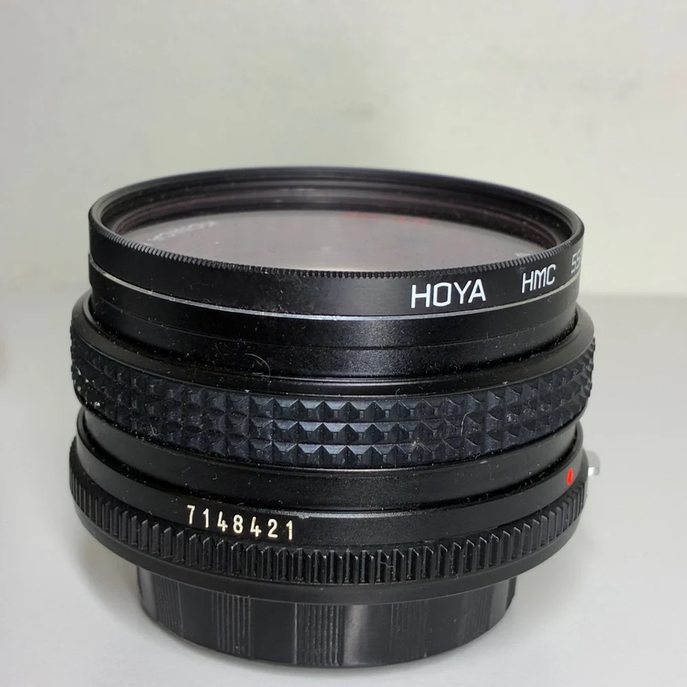 Konica Hexanon AR 40mm f1.8 Pancake Prime Lens AR Mount + HOYA Skylight Filter